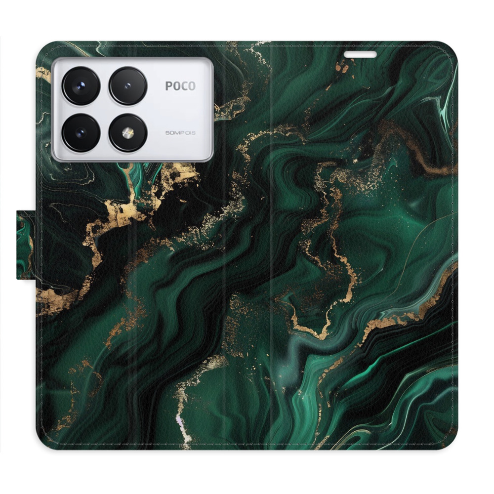 Flip pouzdro iSaprio - Xiaomi Poco F6 Pro - Emerald 02 - kapsičky na karty