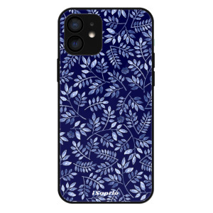 Lesklé pouzdro iSaprio pro Apple iPhone 12 - Blue Leaves 05 - VÝPRODEJ