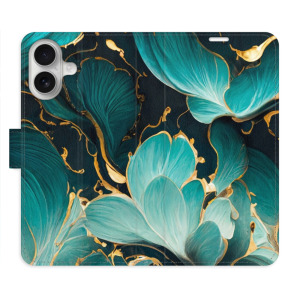 Flip pouzdro iSaprio - Apple iPhone 16 - Blue Flowers 02 - kapsičky na karty