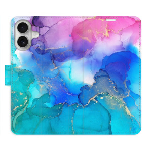 Flip pouzdro iSaprio - Apple iPhone 16 - BluePink Paint - kapsičky na karty
