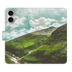 Flip pouzdro iSaprio - Apple iPhone 16 - Mountain Valley - kapsičky na karty