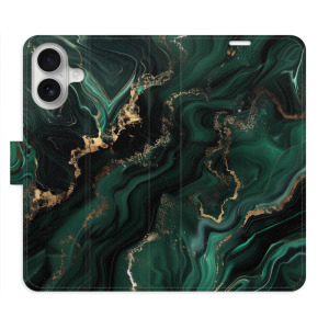 Flip pouzdro iSaprio - Apple iPhone 16 - Emerald 02 - kapsičky na karty
