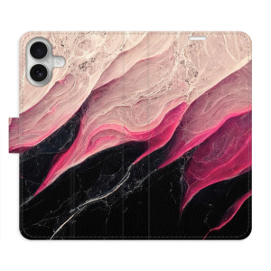 Flip pouzdro iSaprio - Apple iPhone 16 Plus - BlackPink Marble - kapsičky na karty