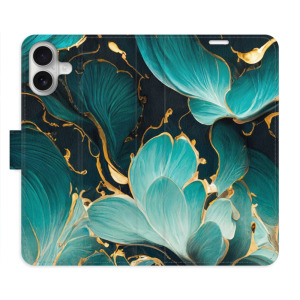 Flip pouzdro iSaprio - Apple iPhone 16 Plus - Blue Flowers 02 - kapsičky na karty