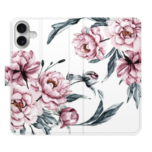 Flip pouzdro iSaprio - Apple iPhone 16 Plus - Pink Flowers - kapsičky na karty