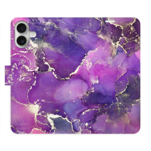 Flip pouzdro iSaprio - Apple iPhone 16 Plus - Purple Marble - kapsičky na karty