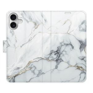 Flip pouzdro iSaprio - Apple iPhone 16 Plus - SilverMarble 15 - kapsičky na karty