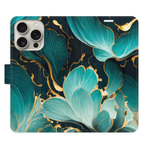 Flip pouzdro iSaprio - Apple iPhone 16 Pro - Blue Flowers 02 - kapsičky na karty
