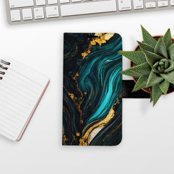 Flip pouzdro iSaprio - Apple iPhone 16 Pro - Dark Paint - kapsičky na karty