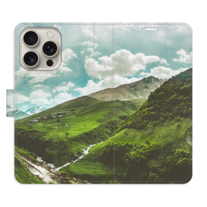 Flip pouzdro iSaprio - Apple iPhone 16 Pro - Mountain Valley - kapsičky na karty