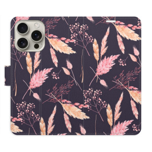 Flip pouzdro iSaprio - Apple iPhone 16 Pro - Ornamental Flowers 02 - kapsičky na karty