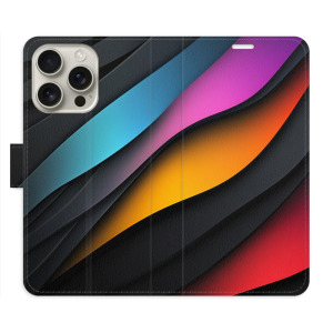 Flip pouzdro iSaprio - Apple iPhone 16 Pro - Color Waves - kapsičky na karty