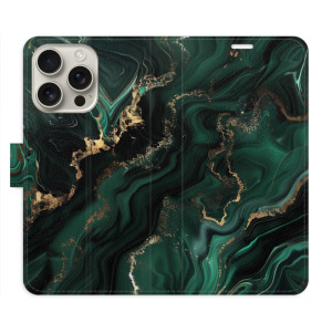 Flip pouzdro iSaprio - Apple iPhone 16 Pro - Emerald 02 - kapsičky na karty