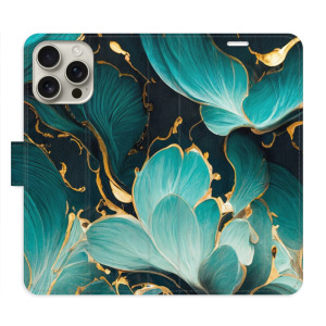Flip pouzdro iSaprio - Apple iPhone 16 Pro Max - Blue Flowers 02 - kapsičky na karty