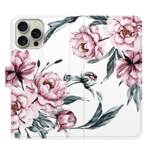 Flip pouzdro iSaprio - Apple iPhone 16 Pro Max - Pink Flowers - kapsičky na karty