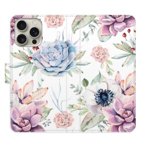 Flip pouzdro iSaprio - Apple iPhone 16 Pro Max - Succulents Pattern - kapsičky na karty
