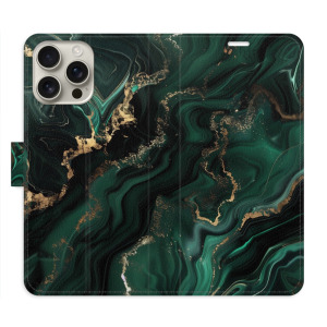 Flip pouzdro iSaprio - Apple iPhone 16 Pro Max - Emerald 02 - kapsičky na karty
