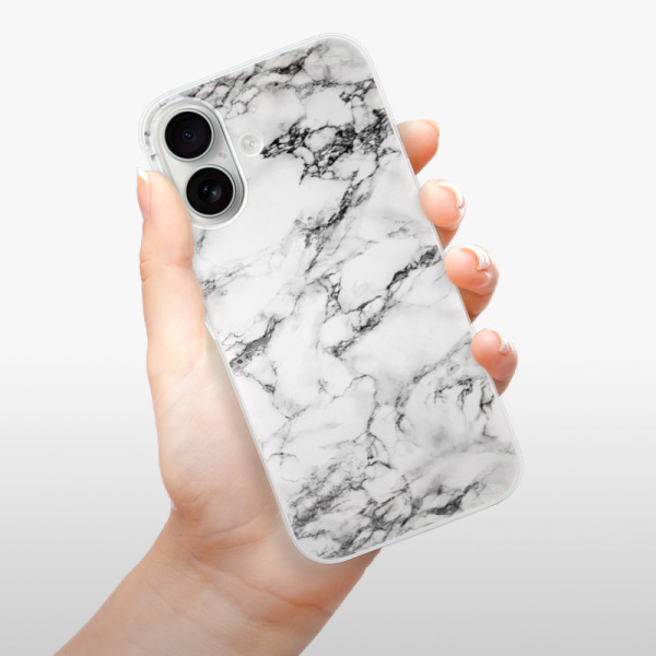 Silikonové pouzdro iSaprio - Apple iPhone 16 - White Marble 01
