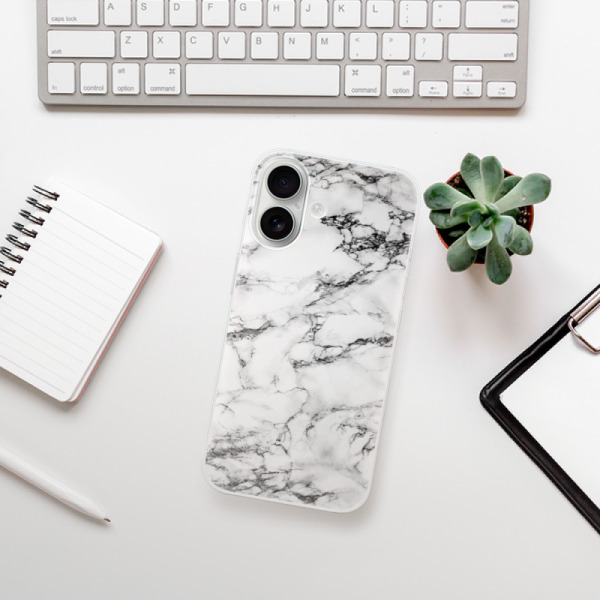 Silikonové pouzdro iSaprio - Apple iPhone 16 - White Marble 01