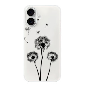 Silikonové pouzdro iSaprio - Apple iPhone 16 - Three Dandelions - black