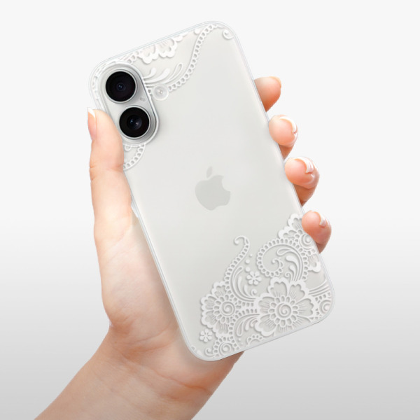 Silikonové pouzdro iSaprio - Apple iPhone 16 - White Lace 02