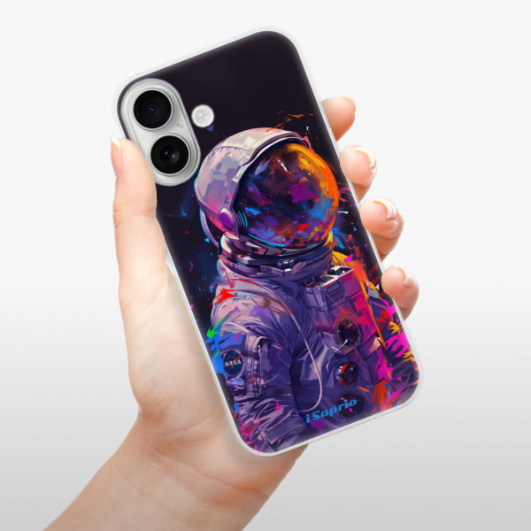 Silikonové pouzdro iSaprio - Apple iPhone 16 - Neon Astronaut