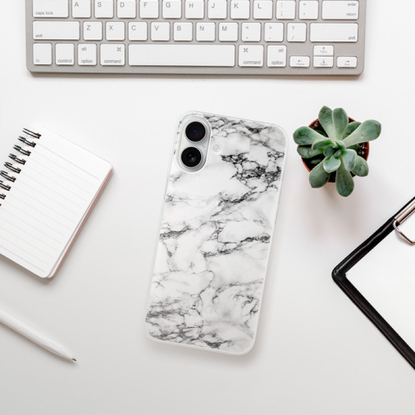 Silikonové pouzdro iSaprio - Apple iPhone 16 Plus - White Marble 01