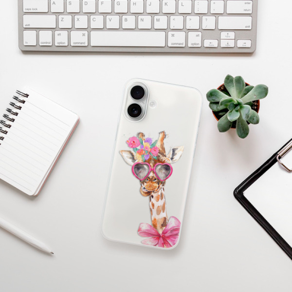 Silikonové pouzdro iSaprio - Apple iPhone 16 Plus - Lady Giraffe