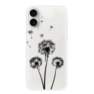 Silikonové pouzdro iSaprio - Apple iPhone 16 Plus - Three Dandelions - black