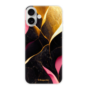 Silikonové pouzdro iSaprio - Apple iPhone 16 Plus - Gold Pink Marble