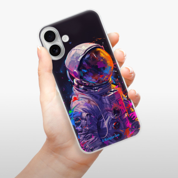 Silikonové pouzdro iSaprio - Apple iPhone 16 Plus - Neon Astronaut