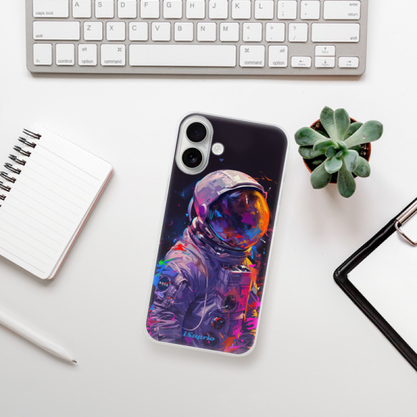 Silikonové pouzdro iSaprio - Apple iPhone 16 Plus - Neon Astronaut