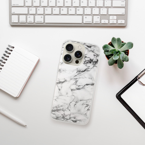 Silikonové pouzdro iSaprio - Apple iPhone 16 Pro - White Marble 01