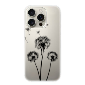 Silikonové pouzdro iSaprio - Apple iPhone 16 Pro - Three Dandelions - black