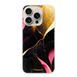 Silikonové pouzdro iSaprio - Apple iPhone 16 Pro - Gold Pink Marble