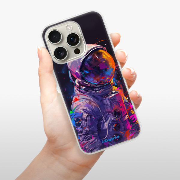 Silikonové pouzdro iSaprio - Apple iPhone 16 Pro - Neon Astronaut
