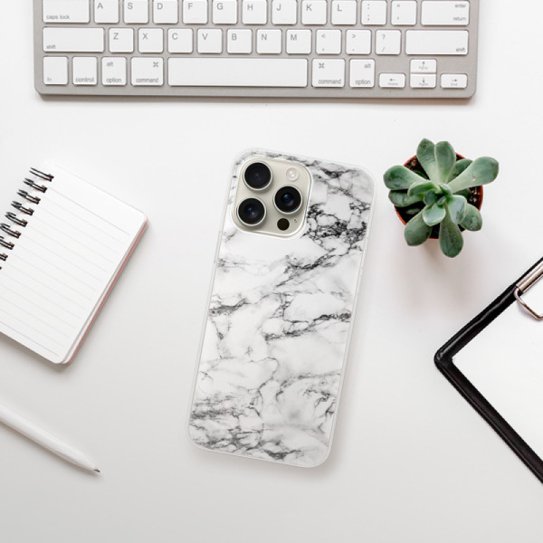 Silikonové pouzdro iSaprio - Apple iPhone 16 Pro Max - White Marble 01