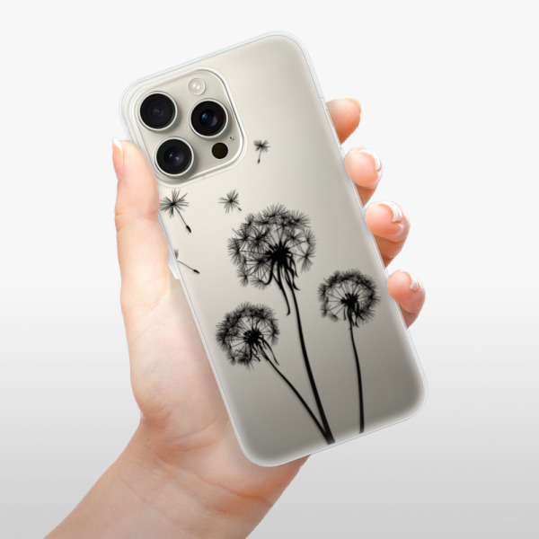 Silikonové pouzdro iSaprio - Apple iPhone 16 Pro Max - Three Dandelions - black