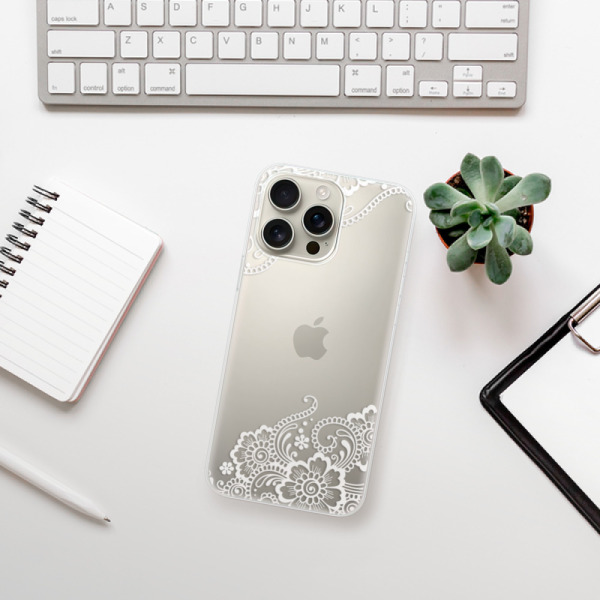 Silikonové pouzdro iSaprio - Apple iPhone 16 Pro Max - White Lace 02