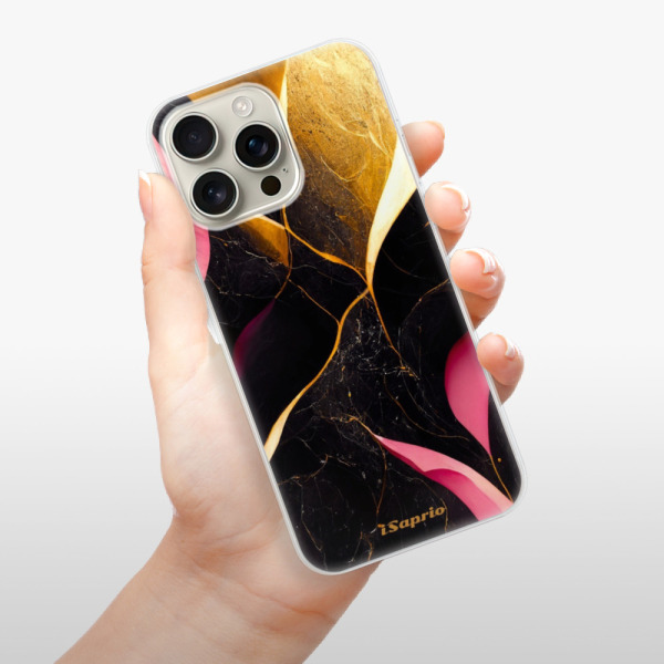 Silikonové pouzdro iSaprio - Apple iPhone 16 Pro Max - Gold Pink Marble
