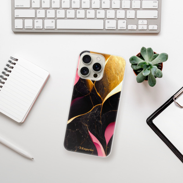 Silikonové pouzdro iSaprio - Apple iPhone 16 Pro Max - Gold Pink Marble