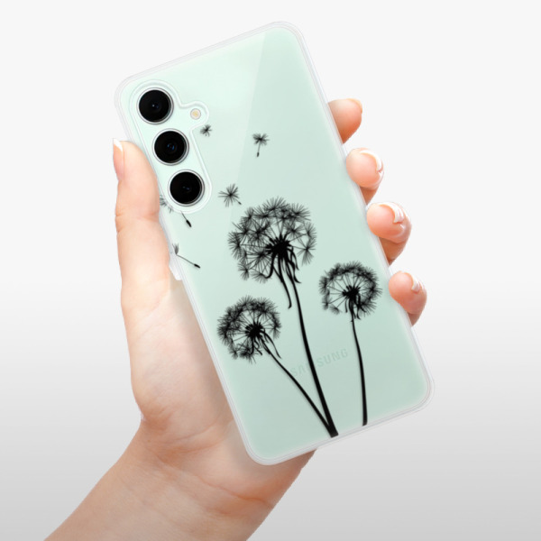 Silikonové pouzdro iSaprio - Samsung Galaxy S24 FE - Three Dandelions - black