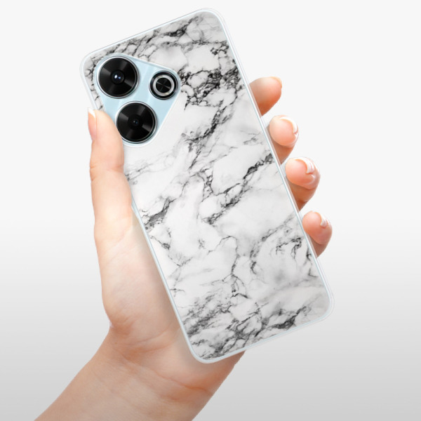 Silikonové pouzdro iSaprio - Xiaomi Redmi 13 - White Marble 01