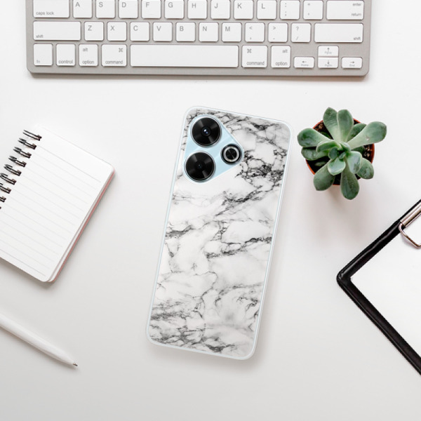 Silikonové pouzdro iSaprio - Xiaomi Redmi 13 - White Marble 01