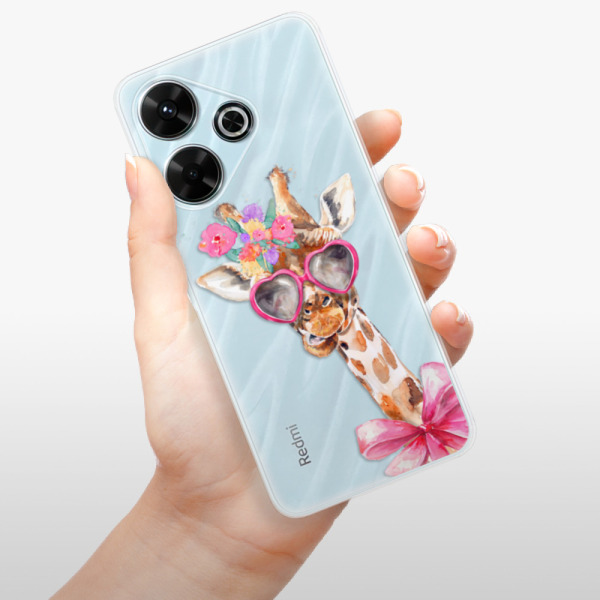 Silikonové pouzdro iSaprio - Xiaomi Redmi 13 - Lady Giraffe