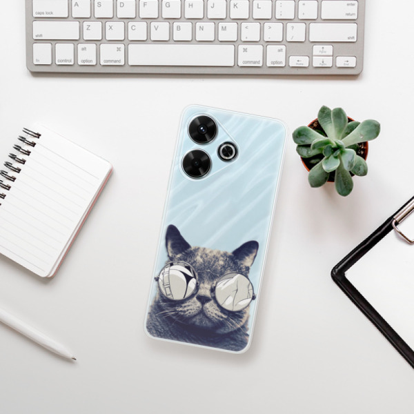 Silikonové pouzdro iSaprio - Xiaomi Redmi 13 - Crazy Cat 01