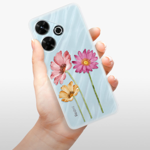 Silikonové pouzdro iSaprio - Xiaomi Redmi 13 - Three Flowers