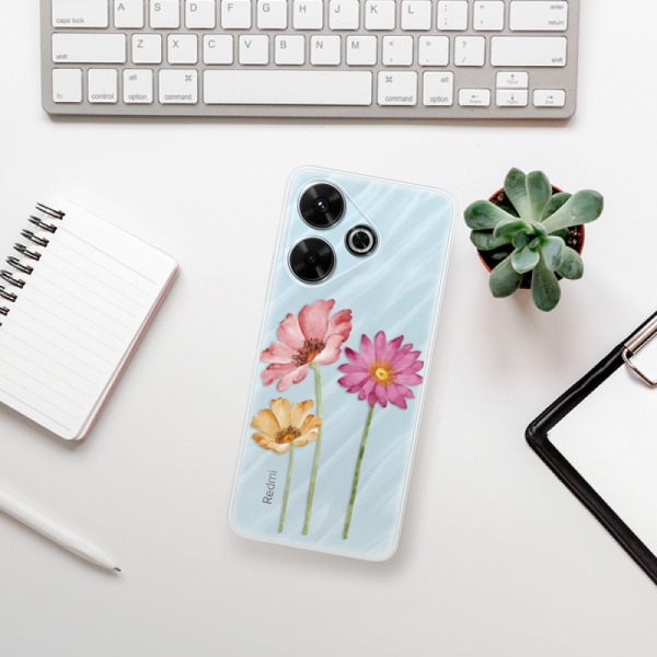 Silikonové pouzdro iSaprio - Xiaomi Redmi 13 - Three Flowers