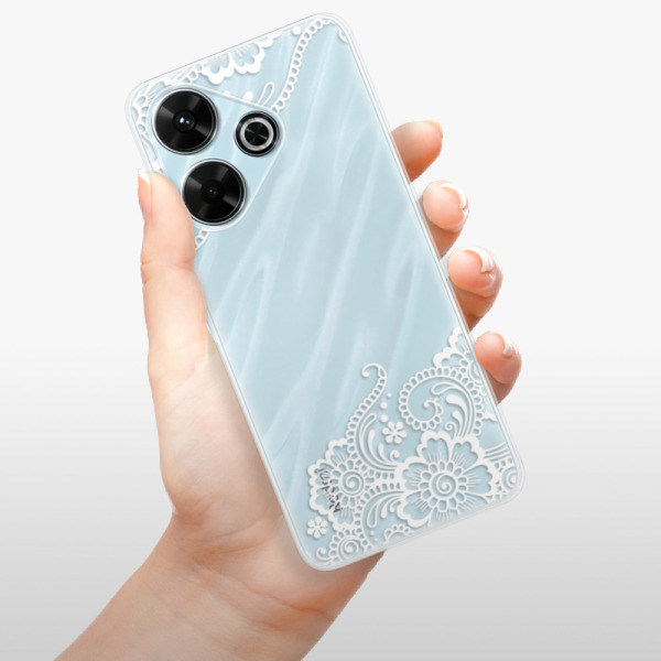 Silikonové pouzdro iSaprio - Xiaomi Redmi 13 - White Lace 02