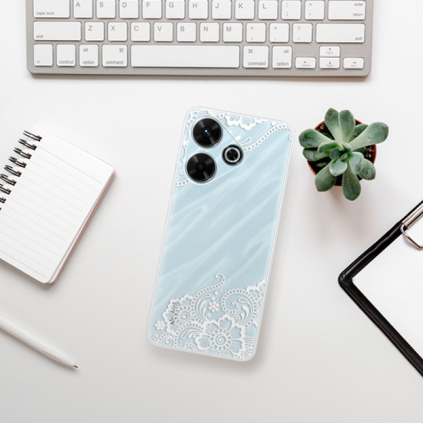 Silikonové pouzdro iSaprio - Xiaomi Redmi 13 - White Lace 02